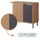 Ver imagem 4 de Balcão de Cozinha 100%mdf 92x52cm de Canto 1 Porta Eloise Mgm Móveis Freijó/titanium
