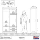 Ver imagem 3 de Guarda Roupa Casal 4 Portas 2 Gavetas Primacy Branco/Freijó Wood/Off-White