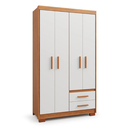 Ver imagem 2 de Guarda Roupa Casal 4 Portas 2 Gavetas Primacy Branco/Freijó Wood/Off-White