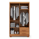 Ver imagem 5 de Guarda Roupa Casal 4 Portas 2 Gavetas Primacy Branco/Freijó Wood/Off-White