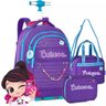 Kit Mochila Escolar de Rodinhas Luluca com Lancheira e Estojo Roxo - 1
