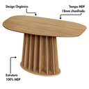 Ver imagem 4 de Mesa de Jantar Orgânica 160cm com Base Ripada 100% MDF Dalla Costa Cor:Freijó
