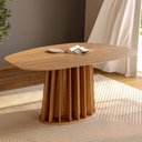 Ver imagem 1 de Mesa de Jantar Orgânica 160cm com Base Ripada 100% MDF Dalla Costa Cor:Freijó