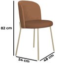 Ver imagem 2 de Cadeira Decorativa Sala de Jantar Elegance Base Champanhe Linho Avelã - Montanaris Decor
