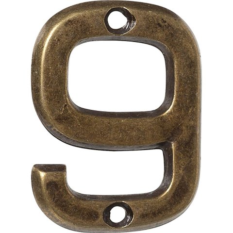 Número 9 Residencial Pequeno Para Apartamento Envelhecido