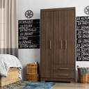 Ver imagem 1 de Guarda-Roupa Casal 3 Portas 2 Gavetas Primacy Marrom/Capuccino Wood