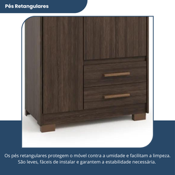Guarda-roupa Casal 3 Portas 2 Gavetas Primacy - 8