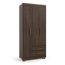 Ver imagem 2 de Guarda-Roupa Casal 3 Portas 2 Gavetas Primacy Marrom/Capuccino Wood