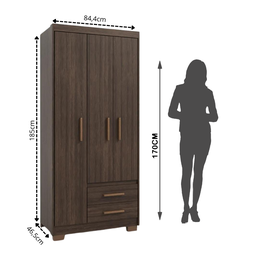 Guarda-roupa Casal 3 Portas 2 Gavetas Primacy - 3