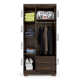 Guarda-roupa Casal 3 Portas 2 Gavetas Primacy - 4