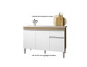 Ver imagem 3 de Gabinete de Pia Armário Tatiane 120cm Amêndoa/branco S/tampo - Ajl Móveis