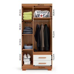Guarda-roupa Casal 3 Portas 2 Gavetas Primacy - 4