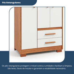 Guarda-roupa Casal 3 Portas 2 Gavetas Primacy - 8