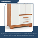 Ver mais imagens de Guarda-Roupa Casal 3 Portas 2 Gavetas Primacy Branco/Freijó Wood/Off-White
