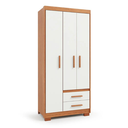 Ver imagem 2 de Guarda-Roupa Casal 3 Portas 2 Gavetas Primacy Branco/Freijó Wood/Off-White