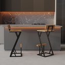 Ver imagem 1 de Conjunto 2 Banqueta Z Bistrô Alta 95cm - Madeira Maciça e Aço Carbono Design Industria - Madeiled