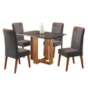 Ver imagem 2 de Mesa de Jantar Retangular Dinamarca com 4 Cadeiras Madeira Maciça Vegas Yescasa Cinza/Mel/Brilho/Grafite