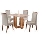Ver imagem 2 de Mesa de Jantar Retangular Dinamarca com 4 Cadeiras Madeira Maciça Vegas Yescasa Bege/Mel/Blonde/Marfim