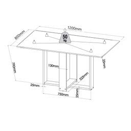 Mesa de Jantar Retangular Dinamarca com 4 Cadeiras Madeira Maciça Vegas  - 4