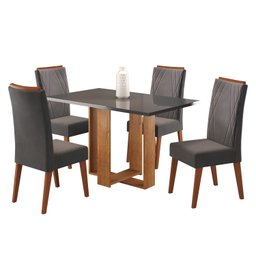 Mesa de Jantar Retangular Claire com 4 Cadeiras Madeira Maciça Vegas - 2