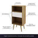 Ver imagem 3 de Estante para Escritório Sala de Estar E1715 MDP Natural/Off White - Gran Belo