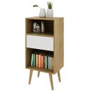 Ver imagem 1 de Estante para Escritório Sala de Estar E1715 MDP Natural/Off White - Gran Belo