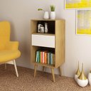 Ver imagem 4 de Estante para Escritório Sala de Estar E1715 MDP Natural/Off White - Gran Belo