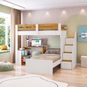 Ver imagem 1 de Beliche Star Office Infantil/Juvenil Multifuncional com Escrivaninha Casatema MadeiraOriginals Branco/Amadeirado Freijó