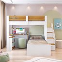 Ver imagem 2 de Beliche Star Office Infantil/Juvenil Multifuncional com Escrivaninha Casatema MadeiraOriginals Branco/Amadeirado Freijó