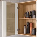 Ver imagem 5 de Cozinha Compacta Modulada 4 Peças 11 Portas 1 Gaveta Vidro Reflecta Fit Branco/Freijó/Off White Cristal