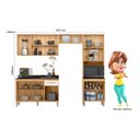 Ver imagem 3 de Cozinha Compacta Modulada 4 Peças 11 Portas 1 Gaveta Vidro Reflecta Fit Branco/Freijó/Off White Cristal