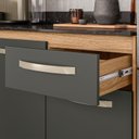 Ver imagem 7 de Cozinha Compacta Modulada 4 Peças 11 Portas 1 Gaveta Vidro Reflecta Fit Cinza/Freijo/Chumbo