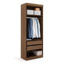 Ver imagem 4 de Guarda Roupa Modular 2 Portas 2 Gavetas Gênova Plus Marrom/Ipê Wood/Grafite