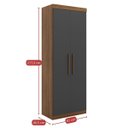 Ver imagem 3 de Guarda Roupa Modular 2 Portas 2 Gavetas Gênova Plus Marrom/Ipê Wood/Grafite