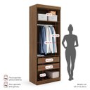 Ver imagem 6 de Guarda Roupa Modular 2 Portas 2 Gavetas Gênova Plus Marrom/Ipê Wood/Grafite