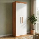 Ver imagem 1 de Guarda Roupa Modular 2 Portas 2 Gavetas Gênova Plus Branco/Freijó Wood/Off-White