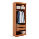 Ver imagem 5 de Guarda Roupa Modular 2 Portas 2 Gavetas Gênova Plus Branco/Freijó Wood/Off-White