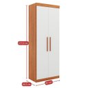 Ver imagem 4 de Guarda Roupa Modular 2 Portas 2 Gavetas Gênova Plus Branco/Freijó Wood/Off-White