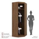 Ver imagem 5 de Guarda Roupa Modular Canto 1 Porta Gênova Plus Marrom/Ipê Wood/Grafite