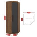 Ver imagem 3 de Guarda Roupa Modular Canto 1 Porta Gênova Plus Marrom/Ipê Wood/Grafite