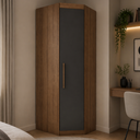 Ver imagem 1 de Guarda Roupa Modular Canto 1 Porta Gênova Plus Marrom/Ipê Wood/Grafite