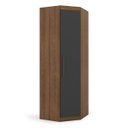 Ver imagem 2 de Guarda Roupa Modular Canto 1 Porta Gênova Plus Marrom/Ipê Wood/Grafite