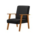 Ver imagem 3 de Kit 2 Poltronas Decorativas para Sala de Estar Juliana Veludo Preto Base Madeira Maciça