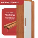 Ver mais imagens de Guarda Roupa Casal Modular Canto 1 Porta Gênova Plus Branco/Freijó Wood/Off-White