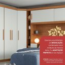 Ver imagem 7 de Guarda Roupa Casal Modular Canto 1 Porta Gênova Plus Branco/Freijó Wood/Off-White
