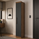 Ver imagem 1 de Guarda Roupa Casal Modular 1 Porta Gênova Plus Marrom/Ipê Wood/Grafite