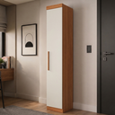 Ver imagem 1 de Guarda Roupa Casal Modular 1 Porta Gênova Plus Branco/Freijó Wood/Off-White
