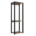 Ver imagem 3 de Closet Modulado Guarda Roupa Roupeiro Estante Quarto Solteiro Casal Cabideiro Preto Marrom Madeira