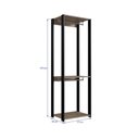 Ver imagem 4 de Closet Modulado Guarda Roupa Roupeiro Estante Quarto Solteiro Casal Cabideiro Preto Marrom Madeira