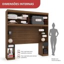 Ver imagem 4 de Guarda Roupa Casal Modular Ponte 2 Portas 2 Gavetas Gênova Plus Marrom/Ipê Wood/Grafite